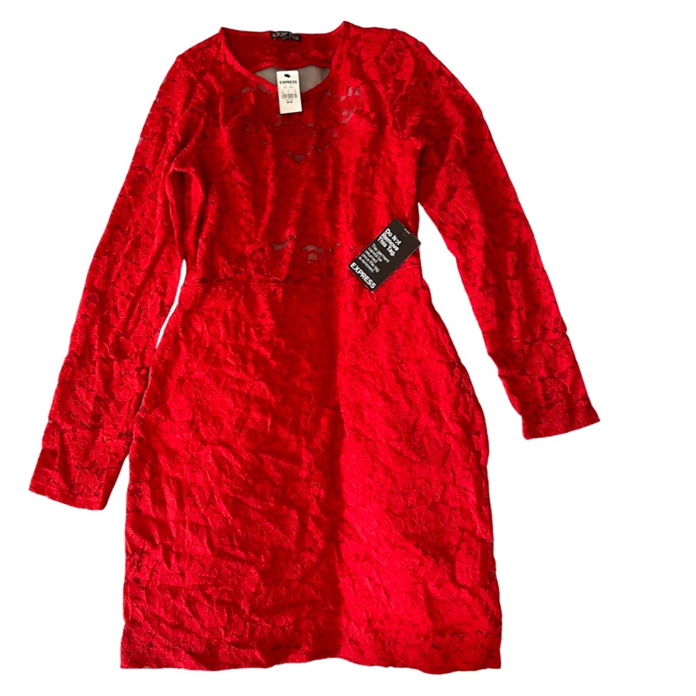 🔥 Express New red long sleeve women’s dress